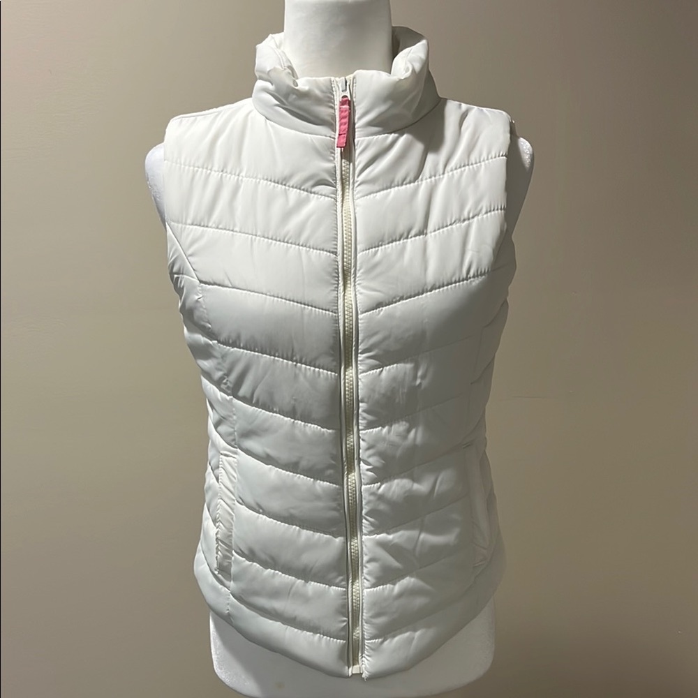Aeropostale White Quilted Puffer Vest Size M